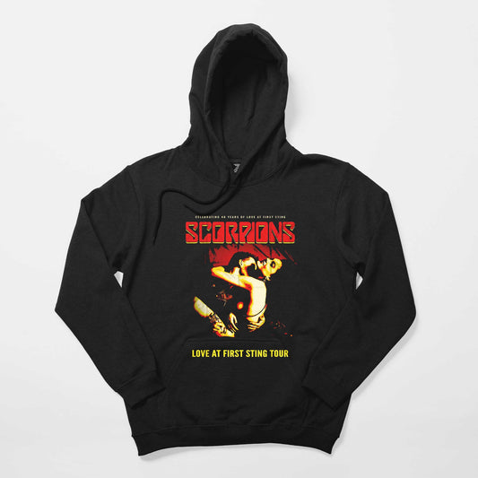 Scorpions Love At First Sting Siyah Kapşonlu Sweatshirt Hoodie