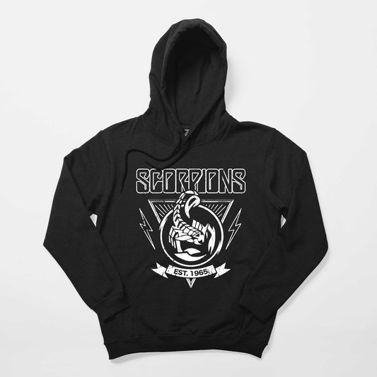 Scorpions Est. 1965 Siyah Kapşonlu Sweatshirt Hoodie