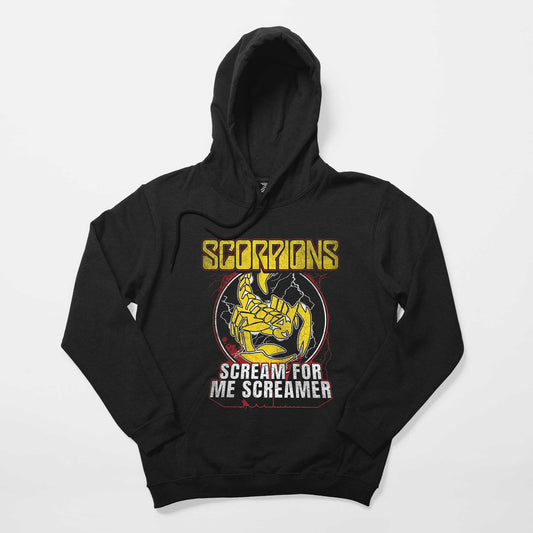 Scorpions Scream For Me Screamer Siyah Kapşonlu Sweatshirt Hoodie