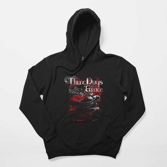 Three Days Grace Food Chain Siyah Kapşonlu Sweatshirt Hoodie