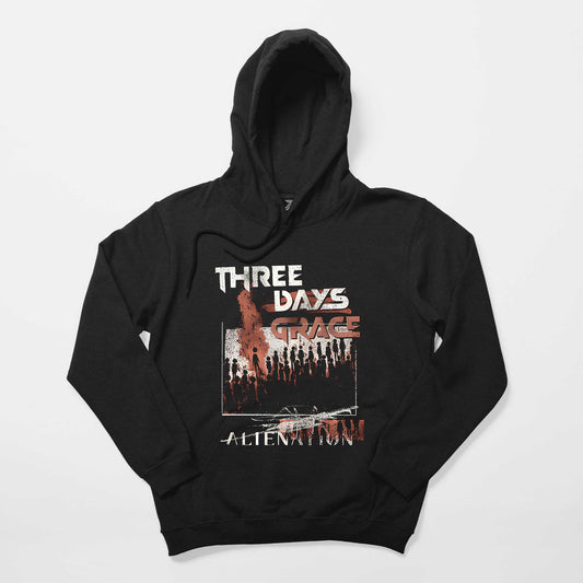 Three Days Grace Alienation Siyah Kapşonlu Sweatshirt Hoodie