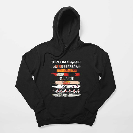 Three Days Grace Album Covers Siyah Kapşonlu Sweatshirt Hoodie
