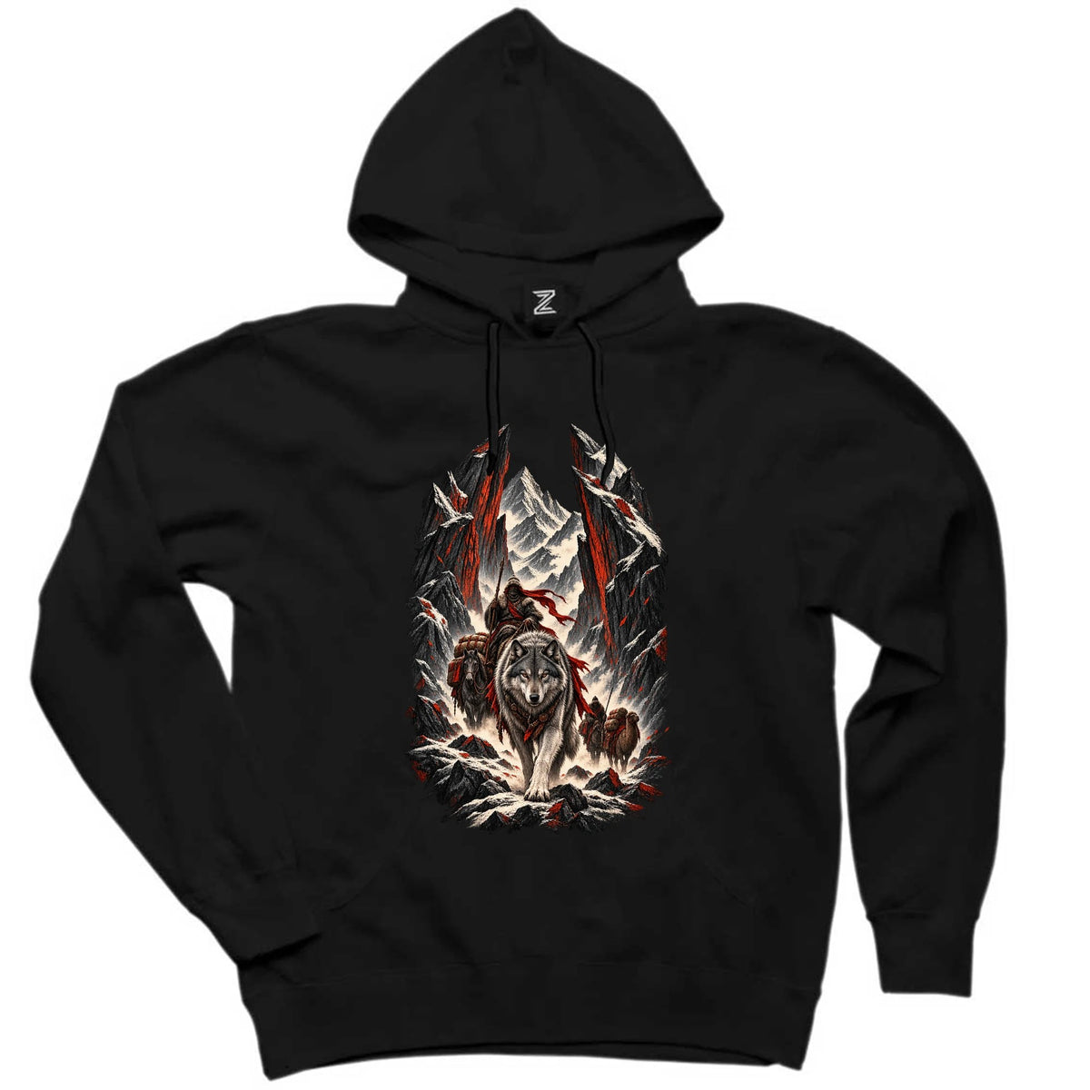 Demir Dağ Rehberi Siyah Kapşonlu Sweatshirt Hoodie