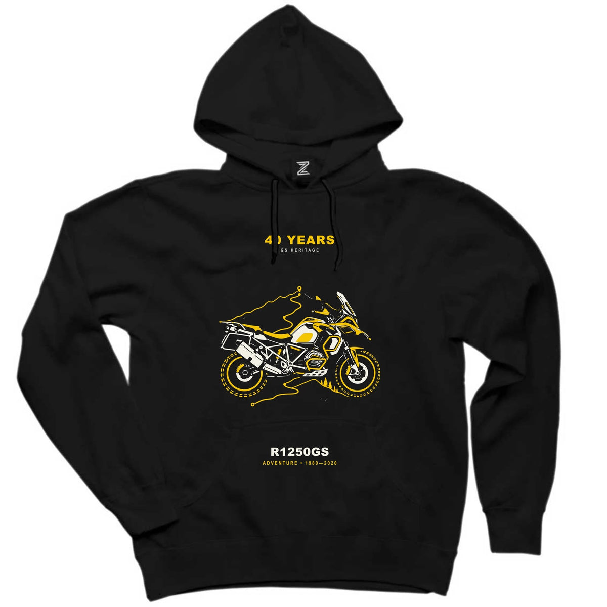 Bmw Topografik Rota Siyah Kapşonlu Sweatshirt Hoodie