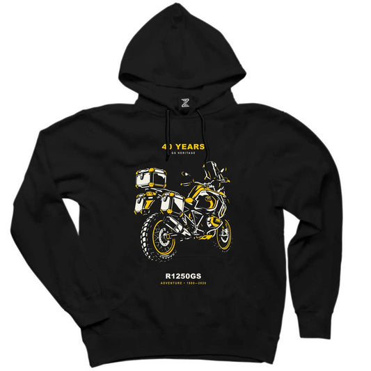 Bmw Üç Çantalı Yolcu Siyah Kapşonlu Sweatshirt Hoodie