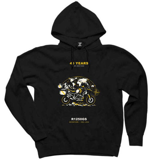 Bmw Dünya Yolcusu Siyah Kapşonlu Sweatshirt Hoodie