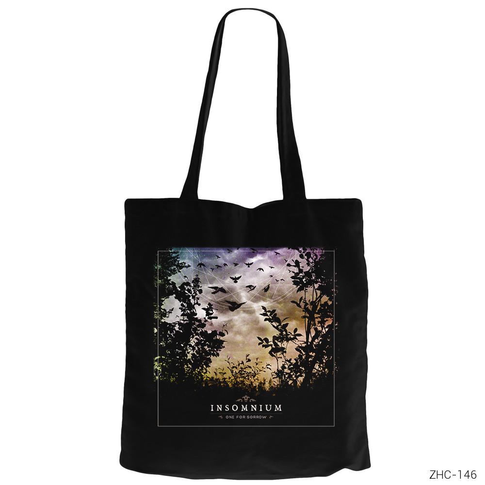 Insomnium One for Sorrow Siyah Fermuarlı Bez Çanta Gabardin