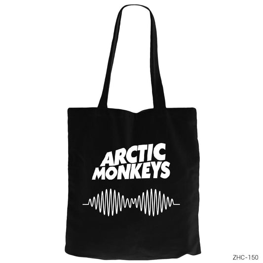 Arctic Monkeys Logo Siyah Fermuarlı Bez Çanta Gabardin