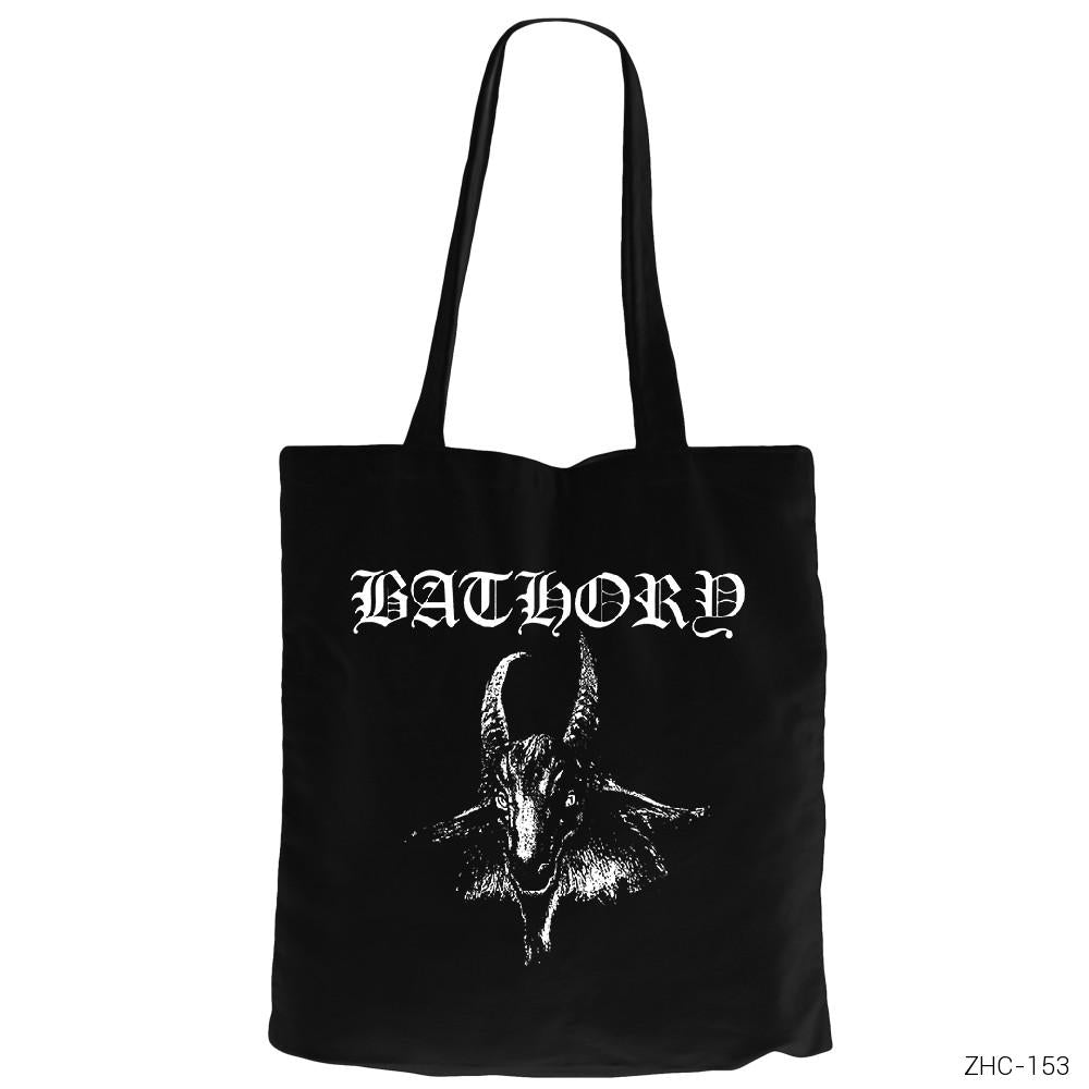 Bathory Siyah Fermuarlı Bez Çanta Gabardin