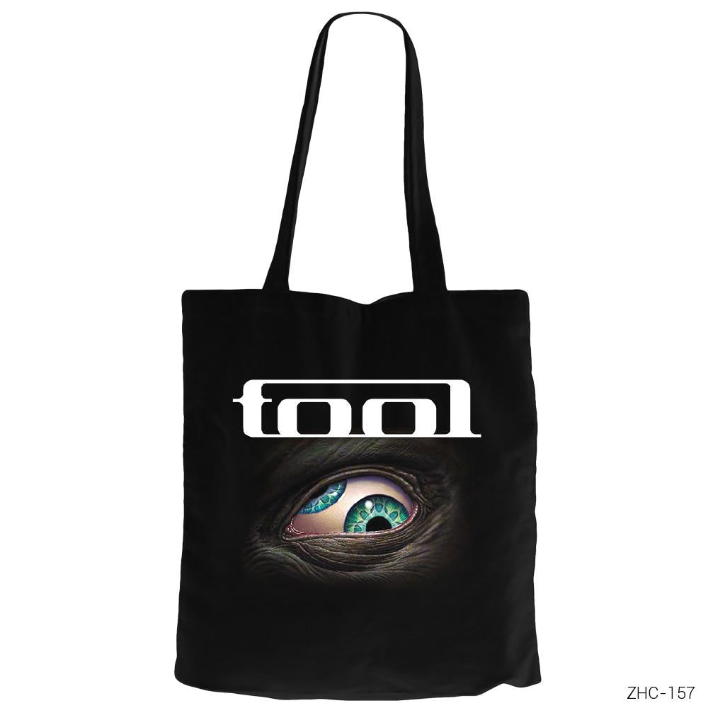 Tool Eye Siyah Fermuarlı Bez Çanta Gabardin