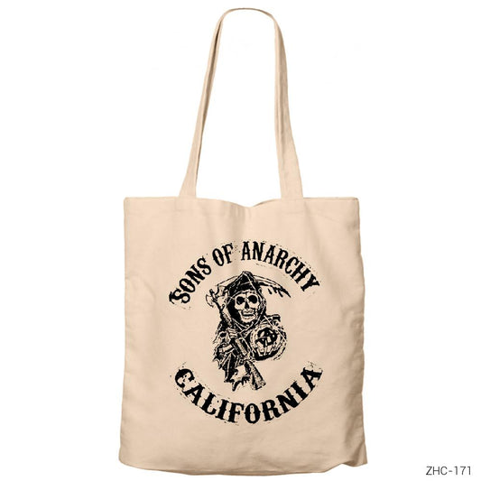 Sons Of Anarchy California Krem Fermuarlı Bez Çanta Gabardin