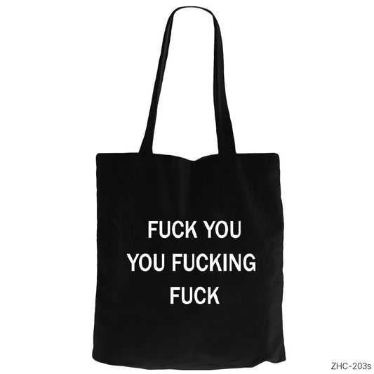 Shameless Siyah Fermuarlı Bez Çanta Gabardin