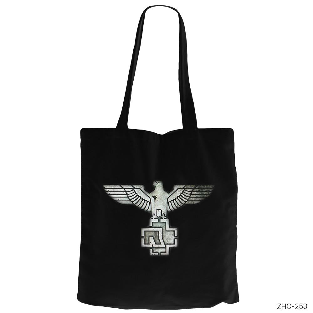 Rammstein Eagle Siyah Fermuarlı Bez Çanta Gabardin