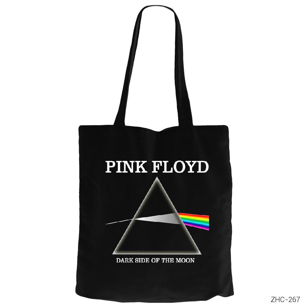 Pink Floyd Dark Side Siyah Fermuarlı Bez Çanta Gabardin