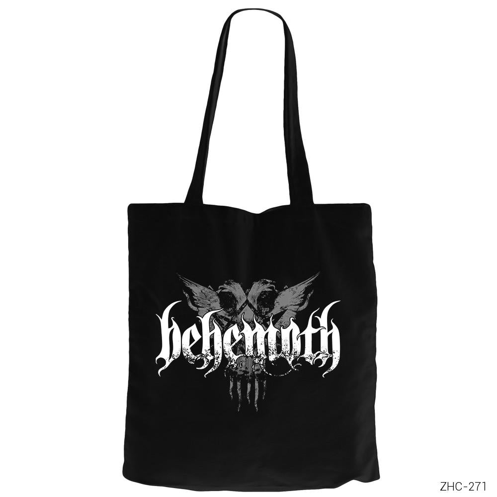 Behemoth Group Siyah Fermuarlı Bez Çanta Gabardin