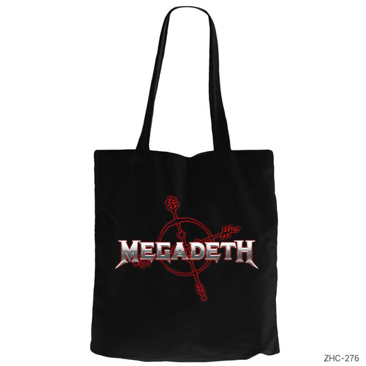 Megadeth Cryptic Siyah Fermuarlı Bez Çanta Gabardin