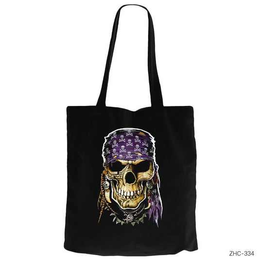 Skull Pirate Siyah Kanvas Bez Çanta