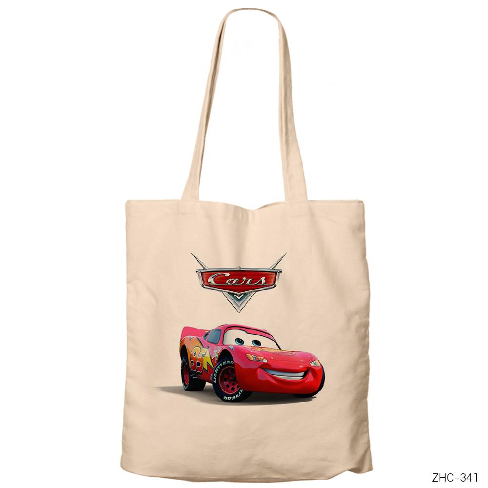 Şimşek McQueen Krem Fermuarlı Bez Çanta Gabardin