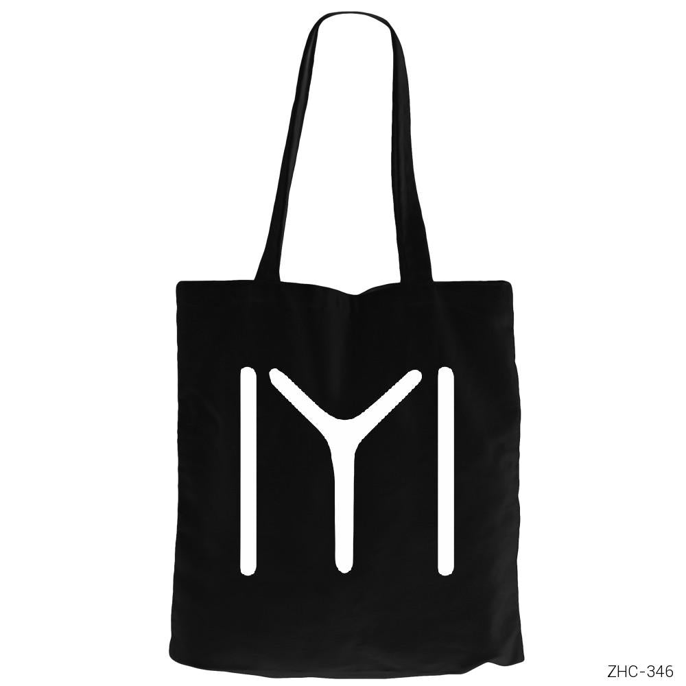 Kayı Boyu siyah Siyah Fermuarlı Bez Çanta Gabardin