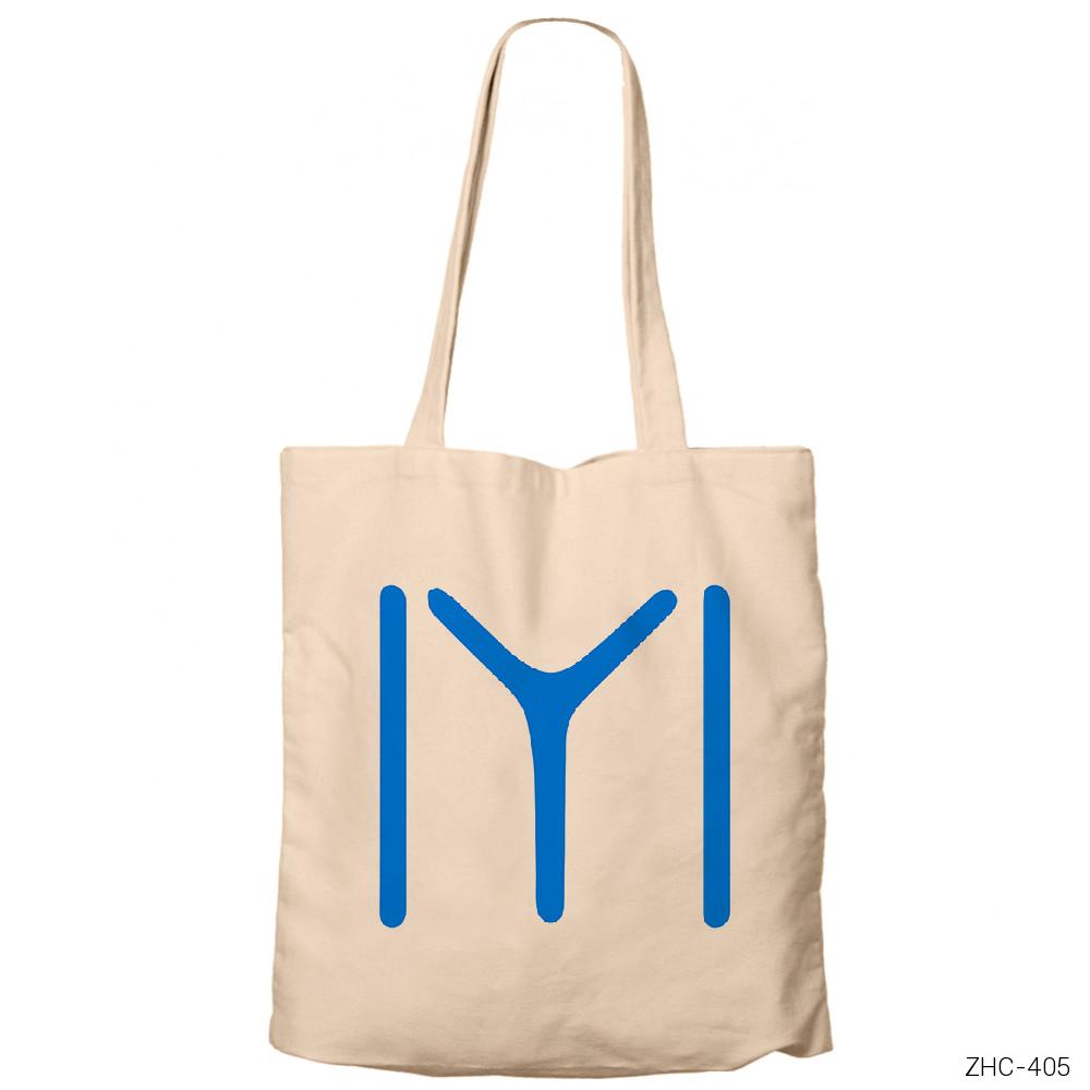 Kayı Boyu Beyaz Krem Fermuarlı Bez Çanta Gabardin