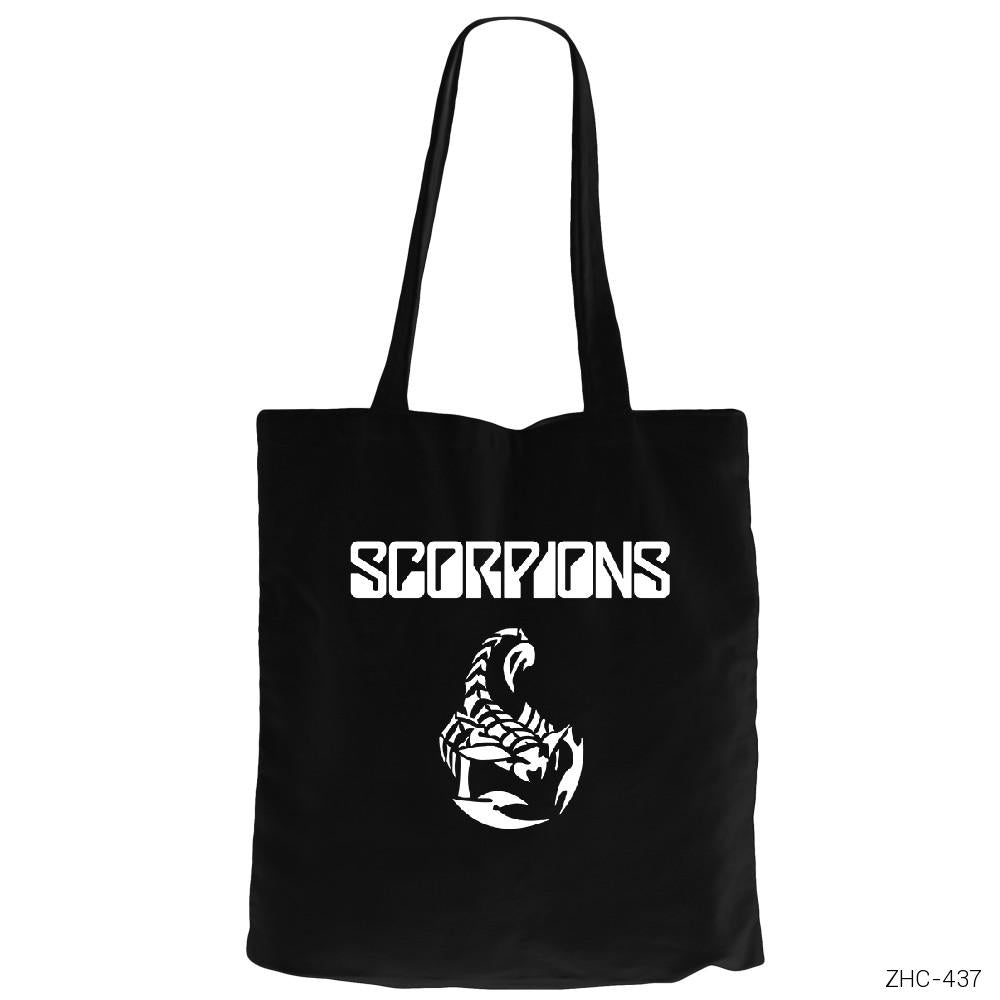 Scorpions Classic Siyah Fermuarlı Bez Çanta Gabardin