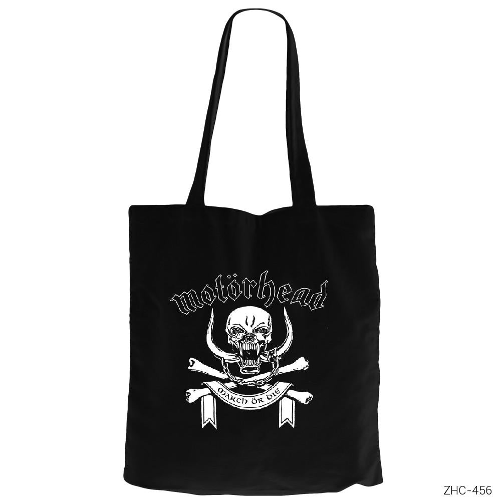Motörhead Siyah Fermuarlı Bez Çanta Gabardin