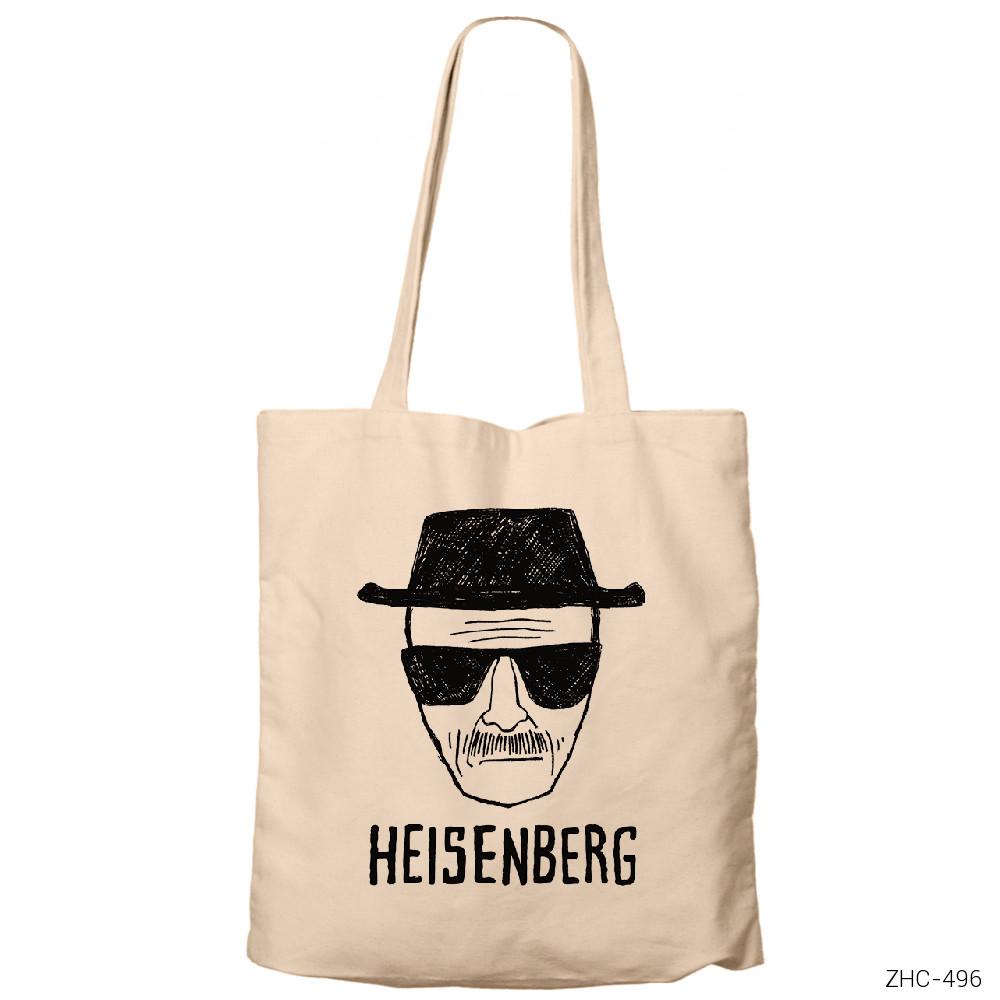 Breaking Bad Heisenberg Krem Fermuarlı Bez Çanta Gabardin