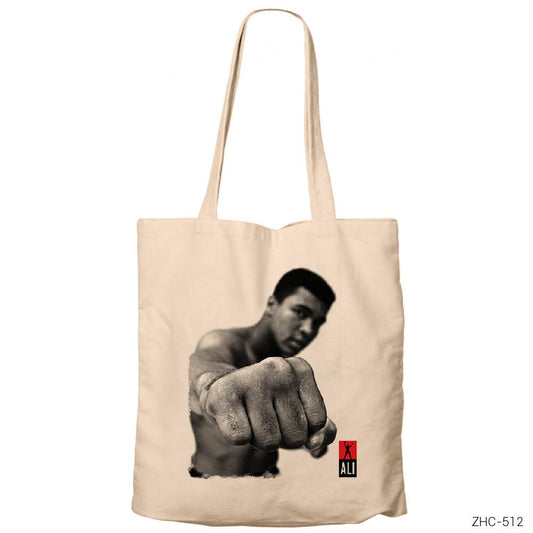 Muhammed Ali Punch Krem Fermuarlı Bez Çanta Gabardin