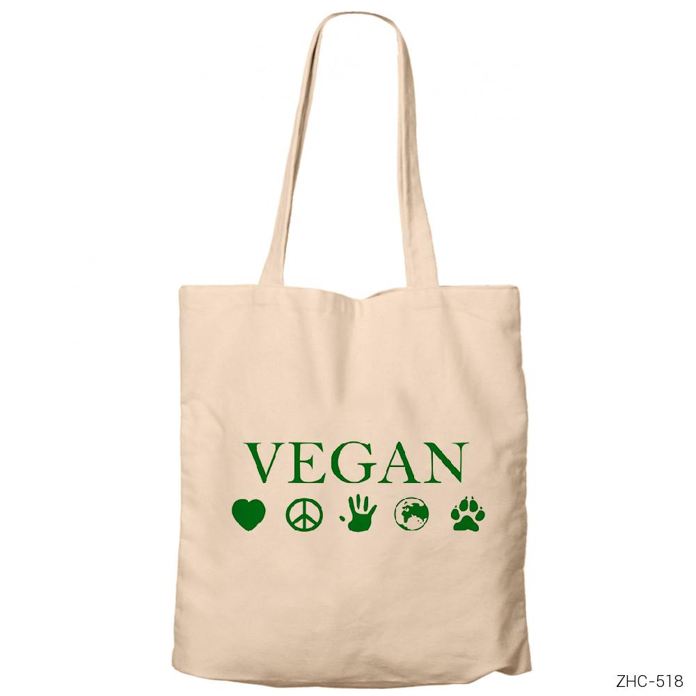 Vegan Krem Fermuarlı Bez Çanta Gabardin