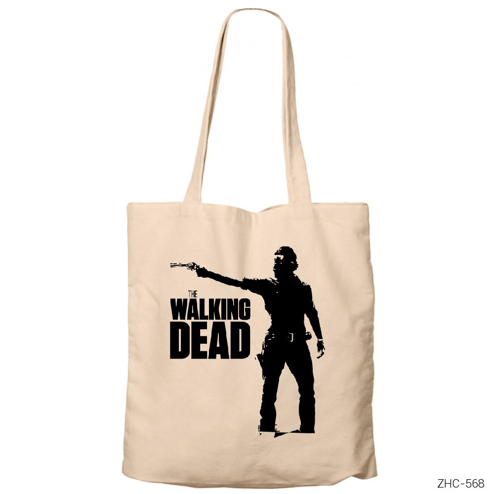 The Walking Dead Rick Grimes Krem Fermuarlı Bez Çanta Gabardin