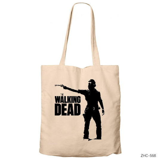 The Walking Dead Rick Grimes Krem Fermuarlı Bez Çanta Gabardin