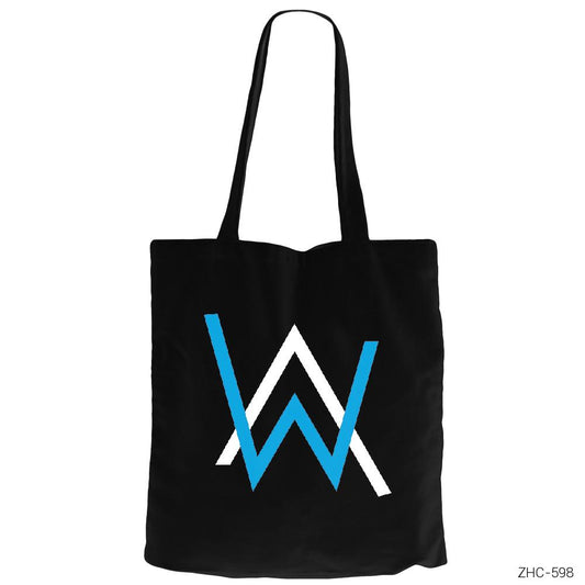 Alan Walker Siyah Fermuarlı Bez Çanta Gabardin