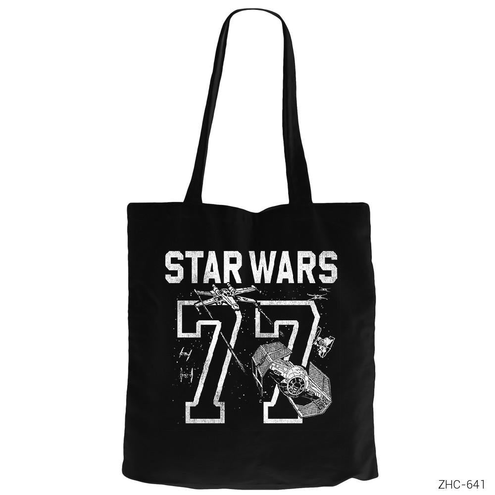 Star Wars 77 Siyah Fermuarlı Bez Çanta Gabardin