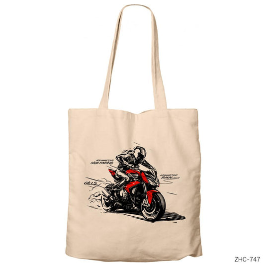 BMW S1000R Krem Fermuarlı Bez Çanta Gabardin