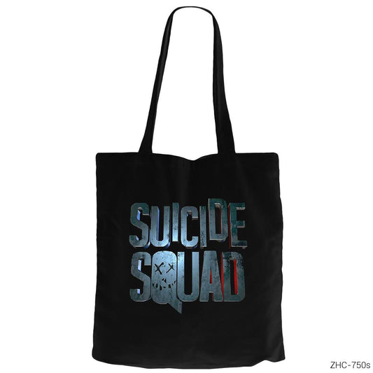 Suicide Squad Logo Siyah Fermuarlı Bez Çanta Gabardin