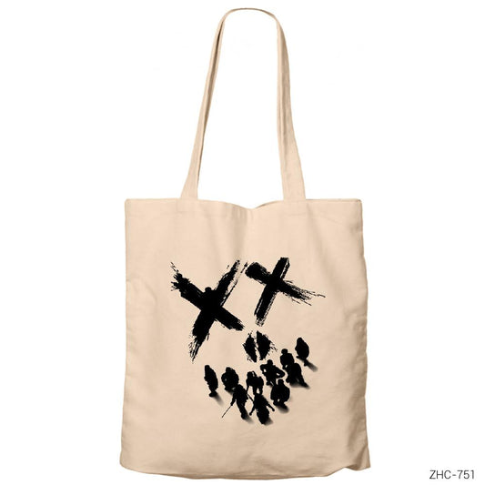 Suicide Squad Smile Krem Fermuarlı Bez Çanta Gabardin