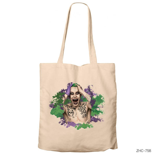 Suicide Squad Joker Krem Fermuarlı Bez Çanta Gabardin