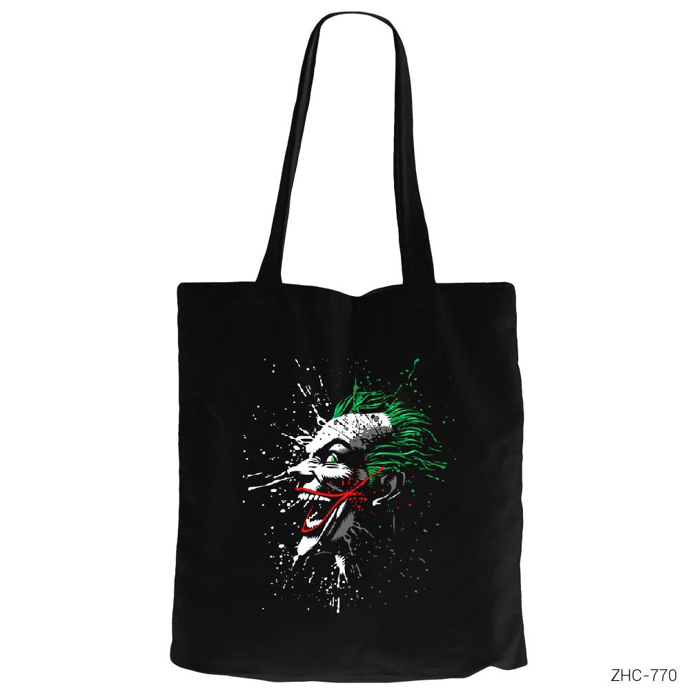 Joker Splash Siyah Fermuarlı Bez Çanta Gabardin
