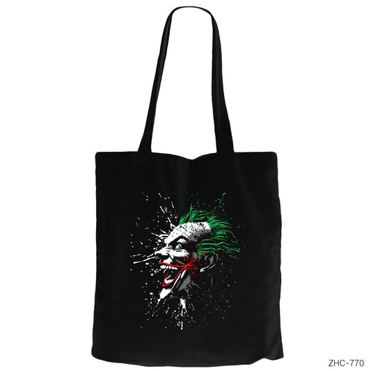 Joker Splash Siyah Fermuarlı Bez Çanta Gabardin
