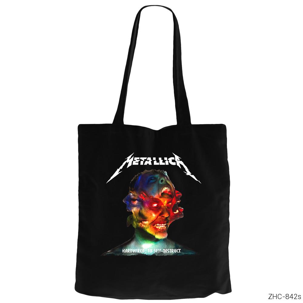 Metallica Hardwired Siyah Fermuarlı Bez Çanta Gabardin