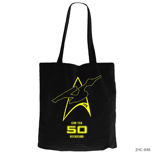 Star Trek 50nci Yıl 1 Siyah Fermuarlı Bez Çanta Gabardin