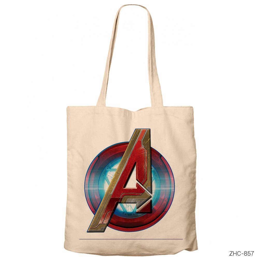 Avengers Age of Ultron Krem Fermuarlı Bez Çanta Gabardin