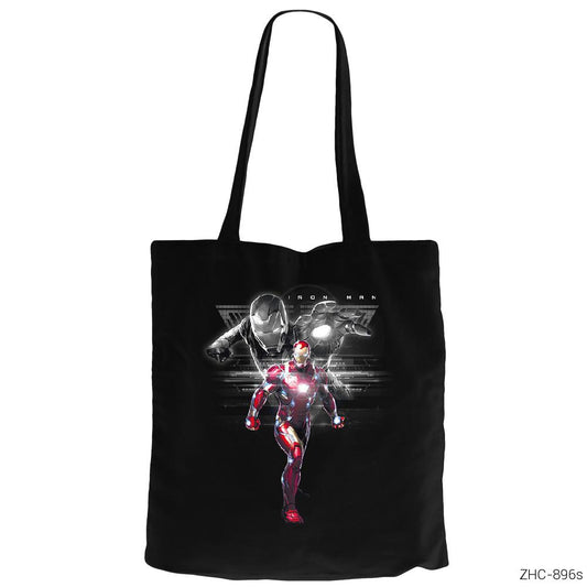 Iron Man Digital Siyah Fermuarlı Bez Çanta Gabardin