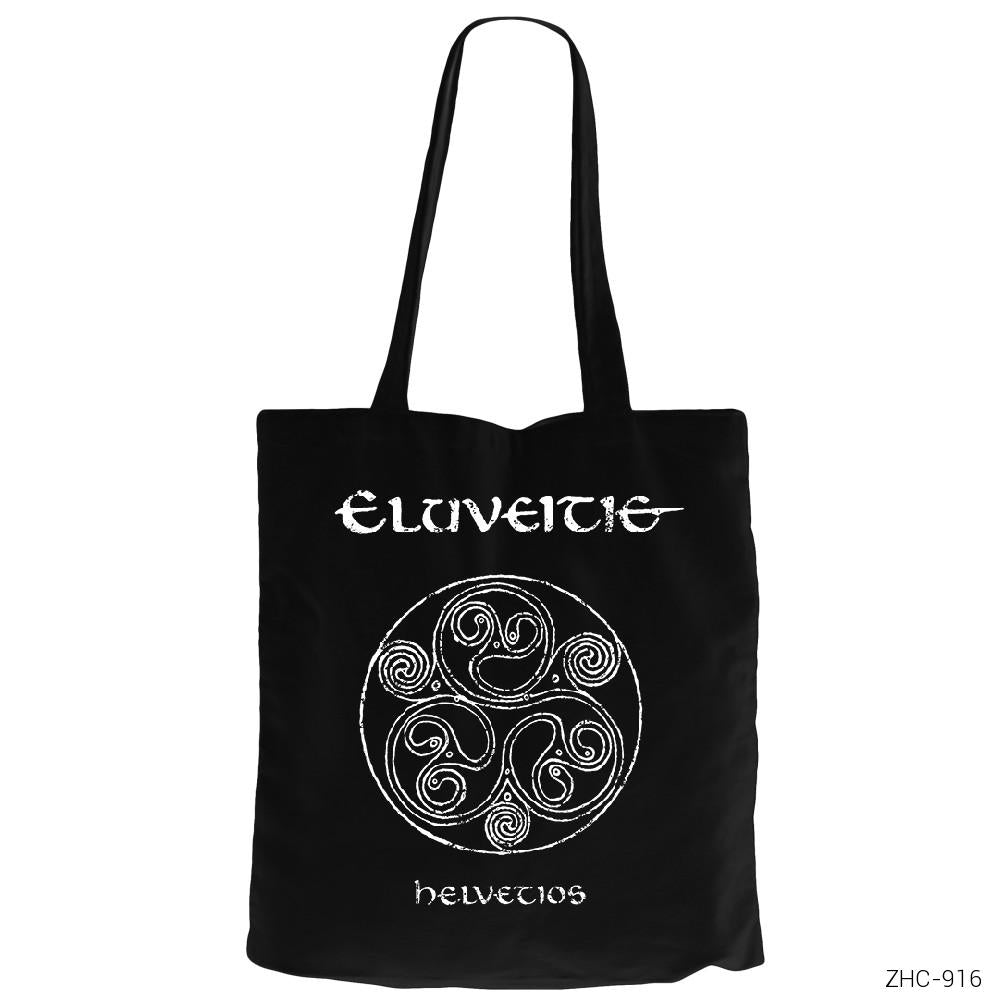 Eluveitie Helvetios Siyah Fermuarlı Bez Çanta Gabardin