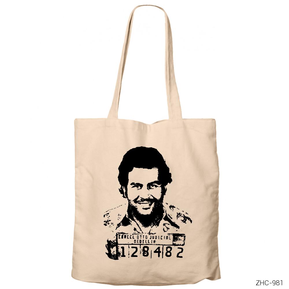 Narcos Criminal Krem Fermuarlı Bez Çanta Gabardin