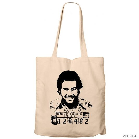 Narcos Criminal Krem Fermuarlı Bez Çanta Gabardin