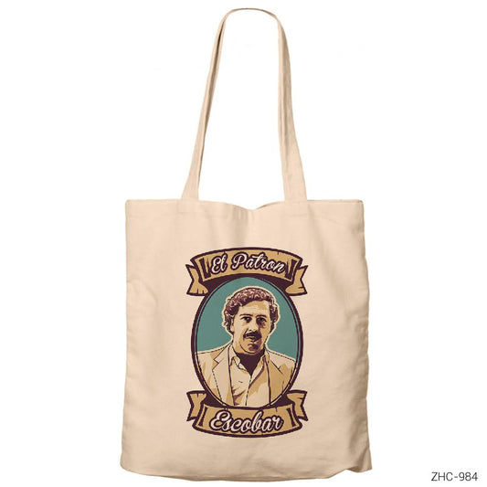 Narcos El Patron Krem Fermuarlı Bez Çanta Gabardin