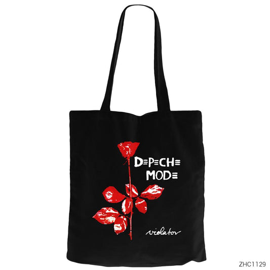 Depeche Mode Siyah Fermuarlı Bez Çanta Gabardin
