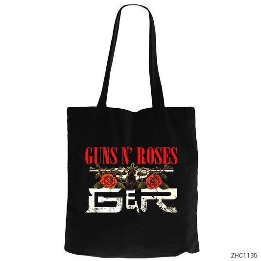 Guns n Roses Guns Siyah Fermuarlı Bez Çanta Gabardin