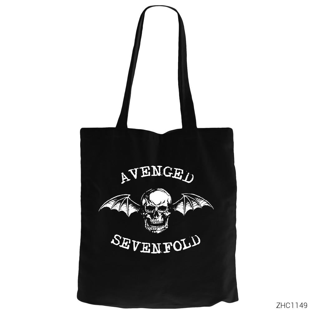 Avenged Sevenfold Classic Siyah Fermuarlı Bez Çanta Gabardin